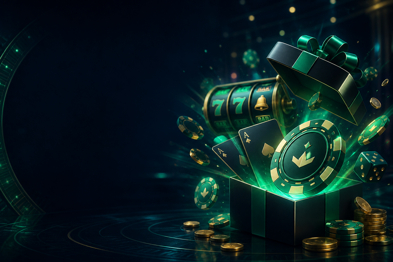 Betnero welkomstbonus visual met bonus box, fiches en slotsymbolen